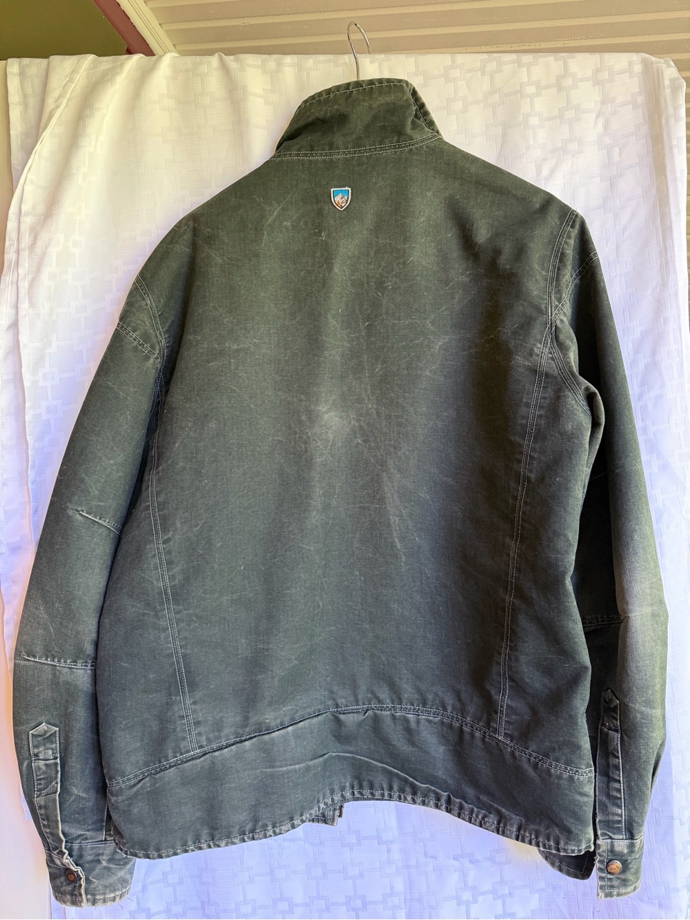 Men's Kuhl Green Zip-Up Distressed Canvas Jacket, size M - Picture 5 of 5